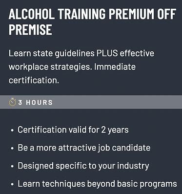 TIPS Off Premise Alcohol Certification Online 